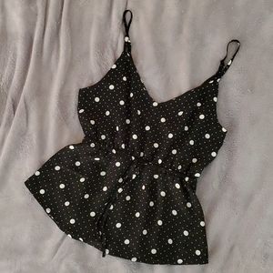 Black and white polka dot summer top